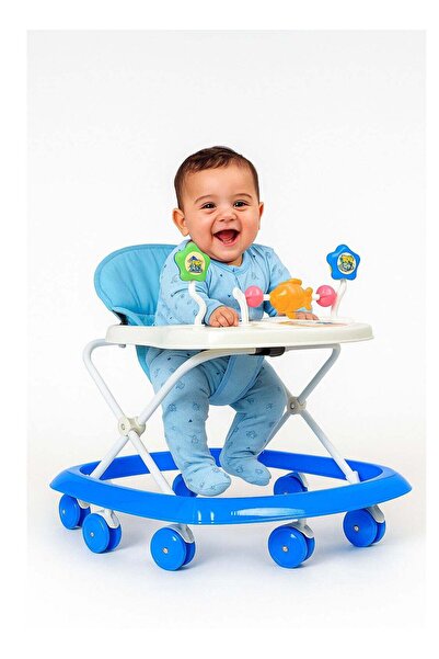 MAAS مشاية أطفال بسيطة وسهلة الحمل وقابلة للطي مع موسيقى وألعاب