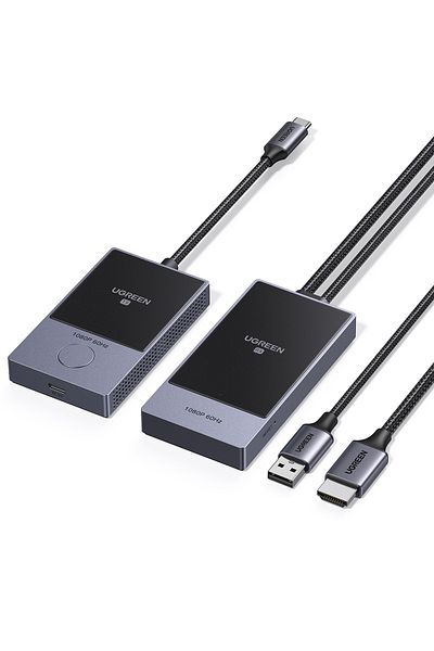 Ugreen Transmiter HDMI bezprzewodowy nadajnik i odbiornik do 30m - czarno-srebrny
