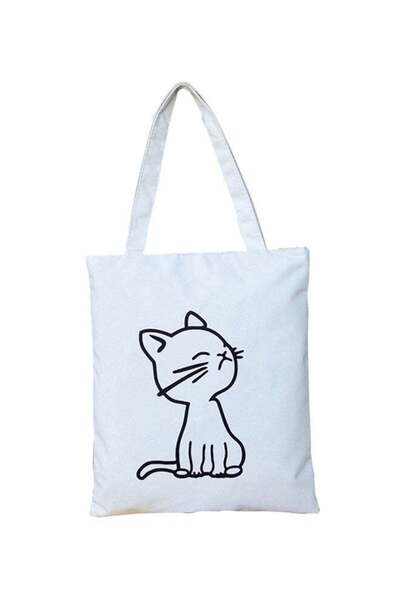 NASAQ حقيبة يد كبيرة من القماش من بلولانز باللون الأبيض