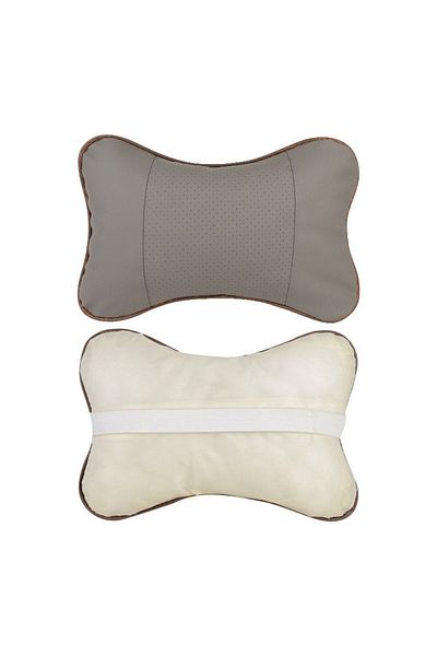 REDz Accessories Super Comfortable Car Headrest Pillow, Soft Cotton and -Leather, Black