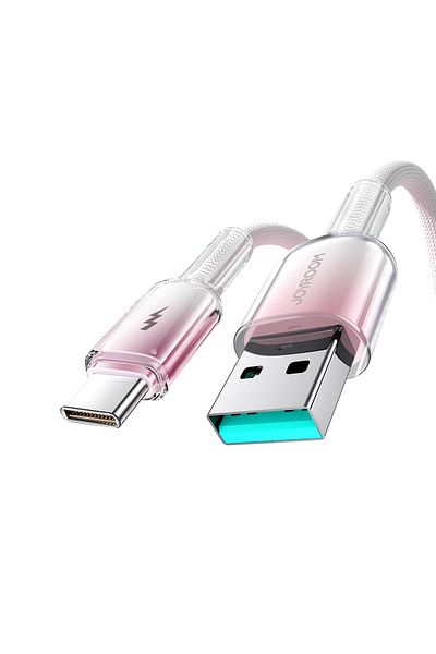 Joyroom Kabel przewód Crystal-Clear Series 3A USB-A - USB-C 1.2m - biały