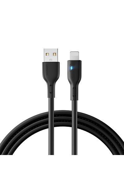Joyroom Cablu iPhone cu indicator LED USB - Lightning 2.4A 2m Negru