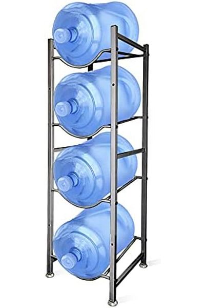 Türkiye 4Tier Water Bottle Organizer,5 Gallon Water Bottle Holder, Water Bottle Rack Stainless Steel Shelf E