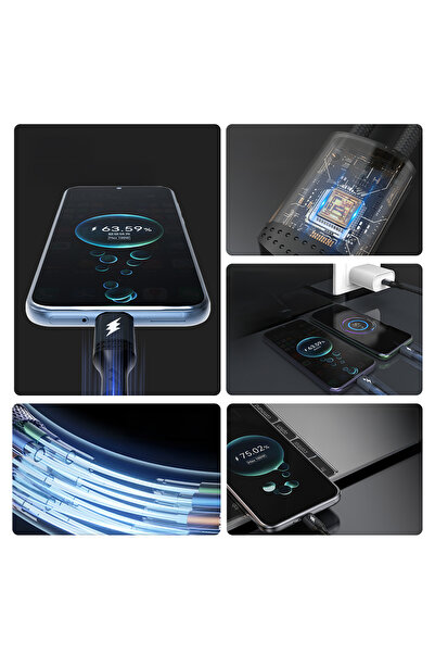 DUDAO Cablu 2 în 1 L3F pentru încărcarea a 2 telefoane USB-C - 2x USB-C 100W 1,2 m - negru