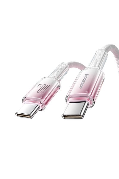Joyroom Cablu USB-C Crystal-Clear Series 60W - USB-C 1,2 m - Alb