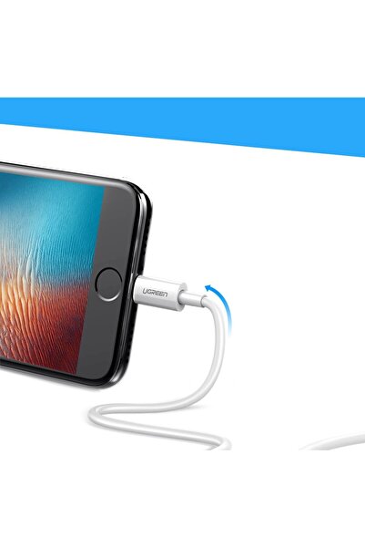 Ugreen Cablu de date iPhone USB - Lightning MFI 1m 2.4A alb