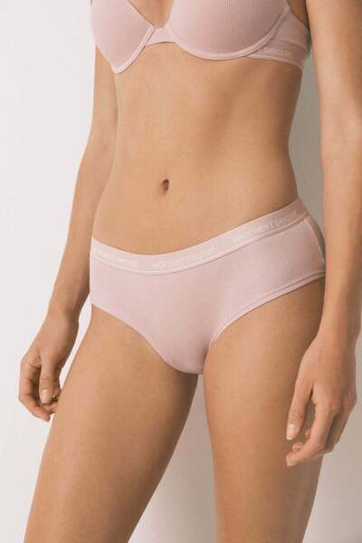 Women'secret Pink cotton Brazilian wide panty