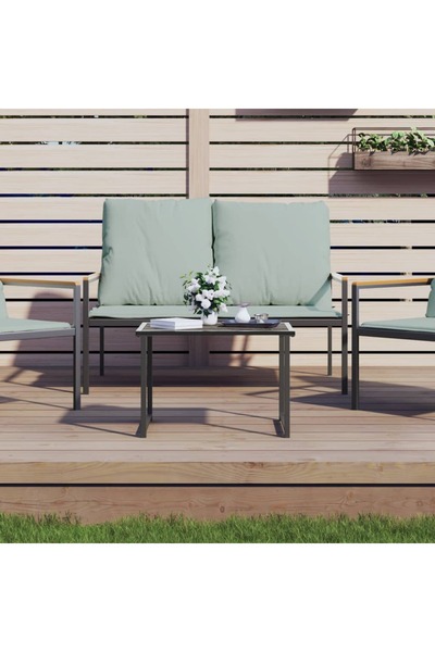 vidaxl طاولة حديقة أنثراسيت 55x40x37 سم فولاذ