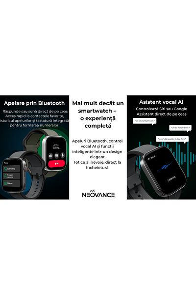 NEOVANCE NEOVANCE® Smartwatch, AMOLED 1.99”, Health, Bluetooth Calling, 12 Days Battery Life, 100+ Sports