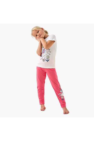 Juniors Unicorn Print T-shirt and Pyjama Set