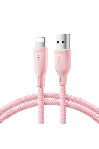 Joyroom Kabel przewód do iPhone Multi-Color Series USB-A - Lightning 3A 1m różowy
