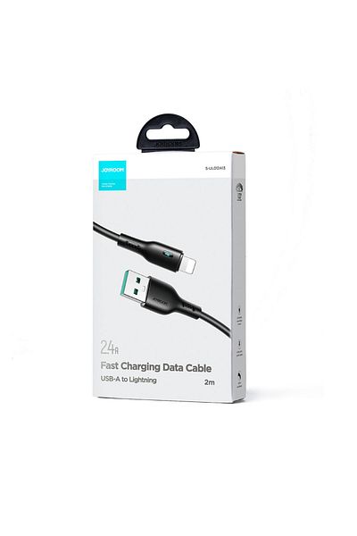 Joyroom Cablu iPhone cu indicator LED USB - Lightning 2.4A 2m Negru