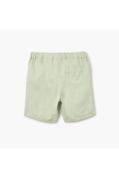 Juniors Solid Shorts with Button Closure and Pockets