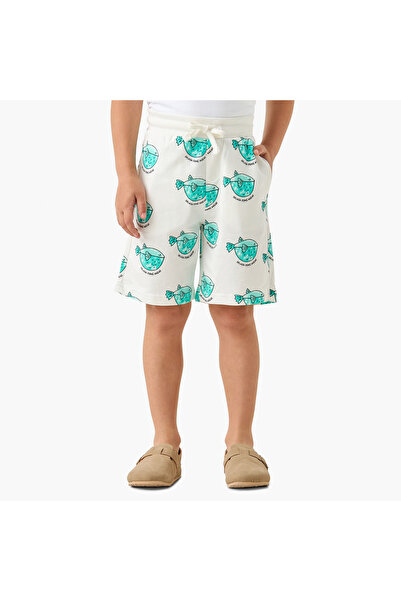 Juniors Animal Print Shorts with Drawstring Closure and Pockets