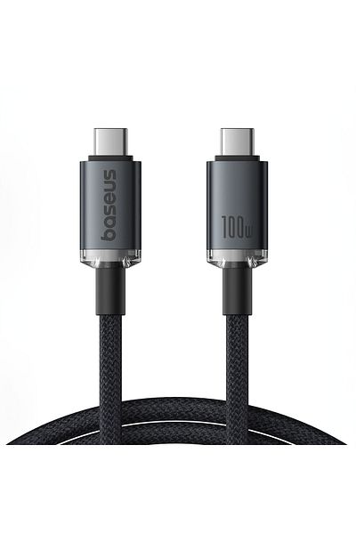 Baseus Kabel przewód Crystal Shine USB-C - USB-C USB3.2 100W 20Gbps 1.5m - czarny