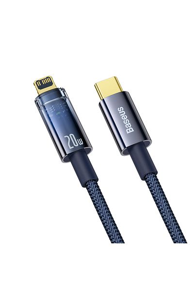 Baseus Explorer Series kabel przewód USB-C Iphone Lightning 20W 1m niebieski
