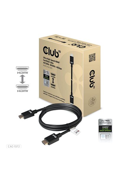 Inna marka Kabel HDMI Club3D Ultra High Speed 4K120Hz, 8K60Hz, Certyfikowany 48Gbps M/M 2m, CAC-1372