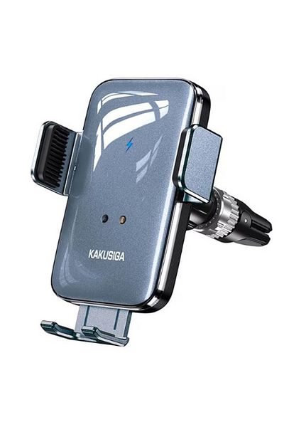 REDz Accessories Suport auto cu încărcare wireless de 15W, KSC-1188, clemă de montare, ventilație, rotativ, negru