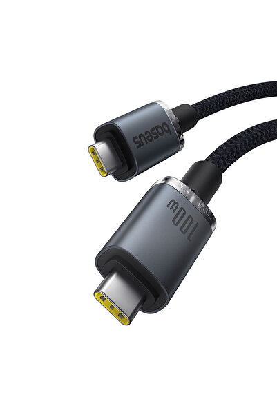 Baseus Kabel przewód Crystal Shine USB-C - USB-C USB3.2 100W 20Gbps 1.5m - czarny