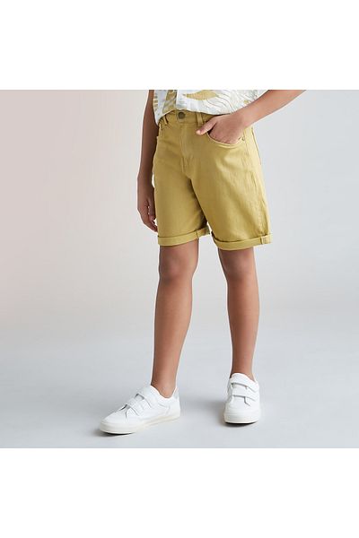 Juniors Solid Shorts with Pockets and Button Closure