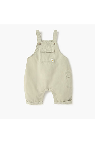 Juniors Solid Dungaree with Pockets and Snap Button Closure