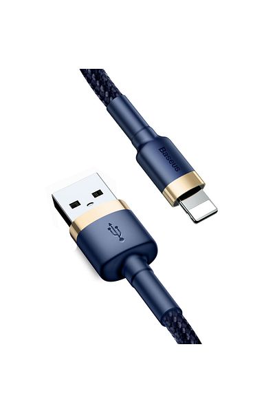 Baseus Kabel przewód Cafule USB-A - iPhone Lightning 2.4A QC 3.0 1m - niebiesko-złoty