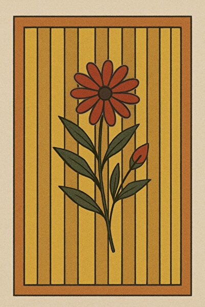 Rugs Modern Halı MOSSO Διακοσμητικό χαλί ρετρό στυλ με λεπτομέρεια λουλουδιών...