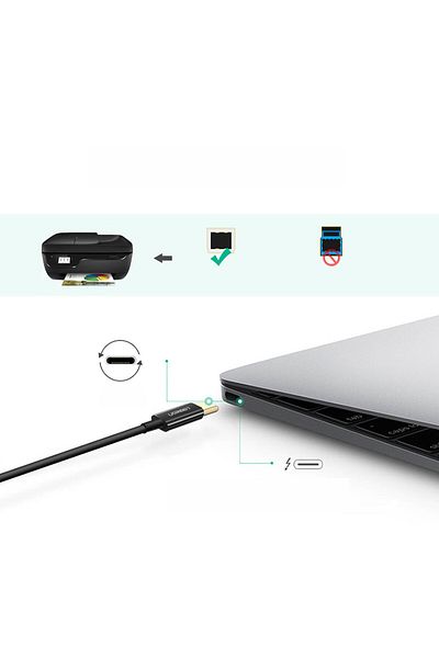 Ugreen Kabel przewód do drukarki USB-C - USB-B 480Mb/s 2m czarny