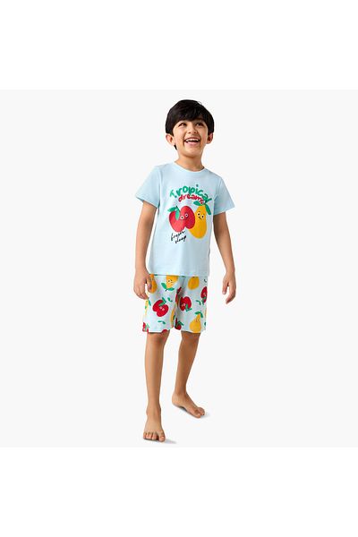 Juniors Fruit Print T-shirt and Shorts Set