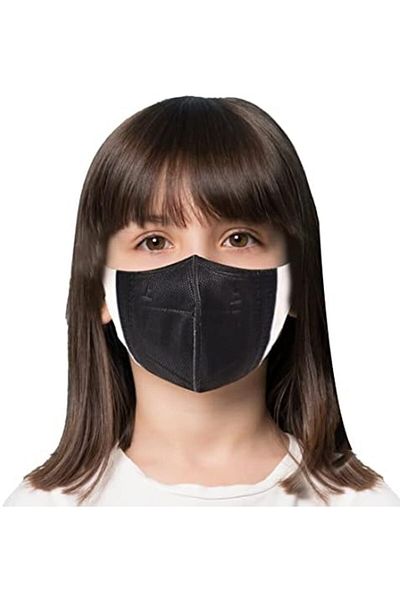 Yuwell YU WELL 3D Black Solid Color Protective Face Mask For Kids 3D Face Mask (50pcs Box) (Black)