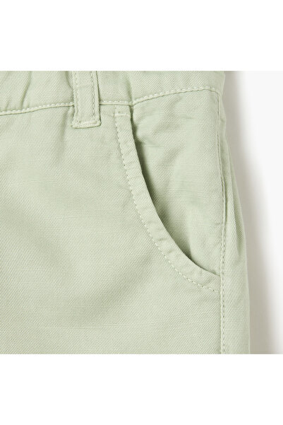 Juniors Solid Shorts with Button Closure and Pockets