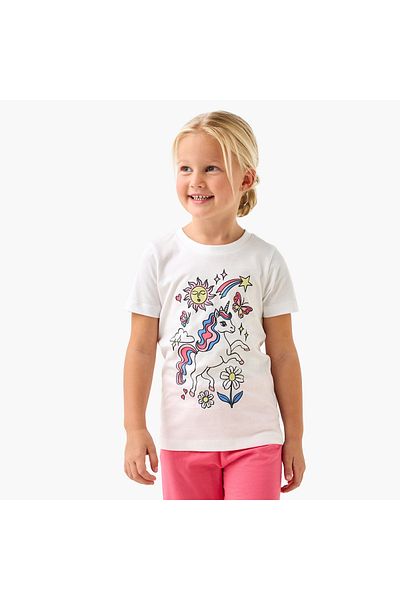 Juniors Unicorn Print T-shirt and Pyjama Set