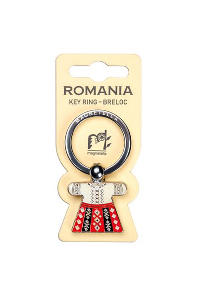 Magnetella Breloc fata, costum traditional Romania, placare argintie