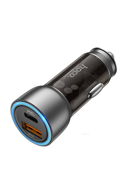 REDz Accessories Încărcător auto Duo Charge Hoco NZ8, QC 3.0, USB și tip C, N...