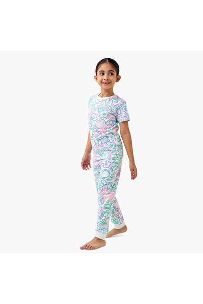 Juniors Printed T-shirt and Pyjama Set
