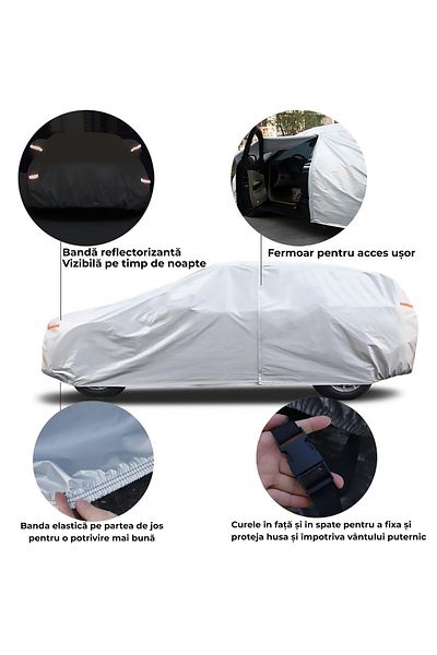 Elindor Premium 6-Layer Car Cover, Waterproof, UV Protection, Universal for SUV, Size L, 475*193*143cm