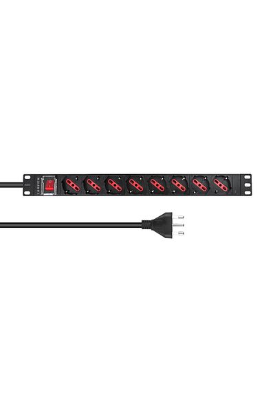 Inna marka Lanview 1U 19" 8 porturi tip F/J, cu switch, cablu 2M cu mufă J, LVR-2MIT-SW-IT8