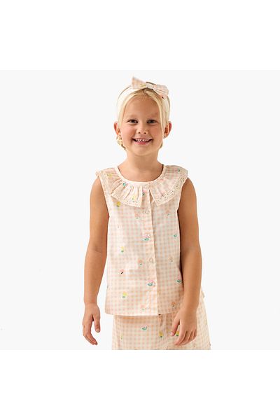 Juniors Checked Pyjama and T-Shirt Set