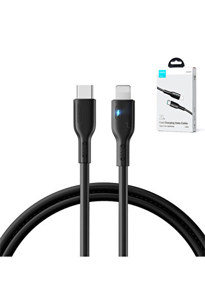 Joyroom Cablu iPhone cu indicator LED USB-C - Lightning 20W 1.2m Negru