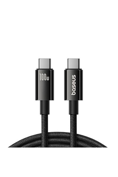 Baseus Kabel przewód Tungsten Gold USB-C 100W 4K 20Gb/s 60Hz 1.5m - czarny