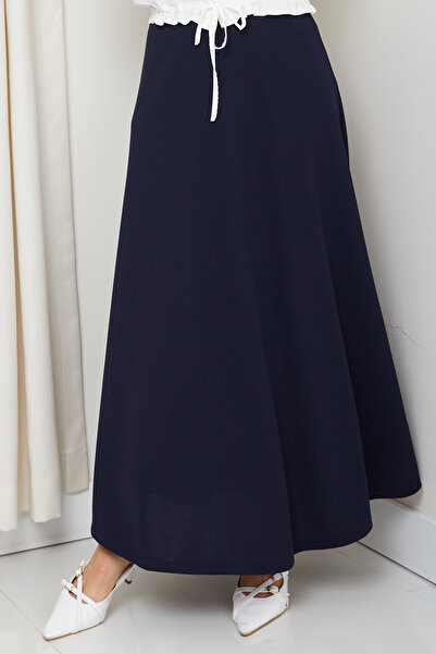 FERHEL Scuba Waist Elastic Rhat Cut Flared Hijab φούστα