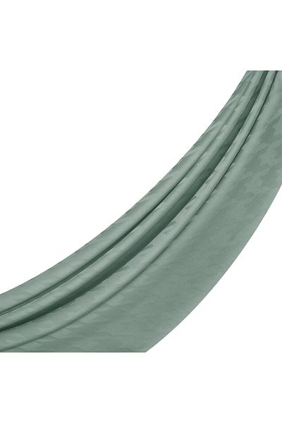 ipekevi Four Seasons Water Green Houndstooth Patterned Monogram Shawl