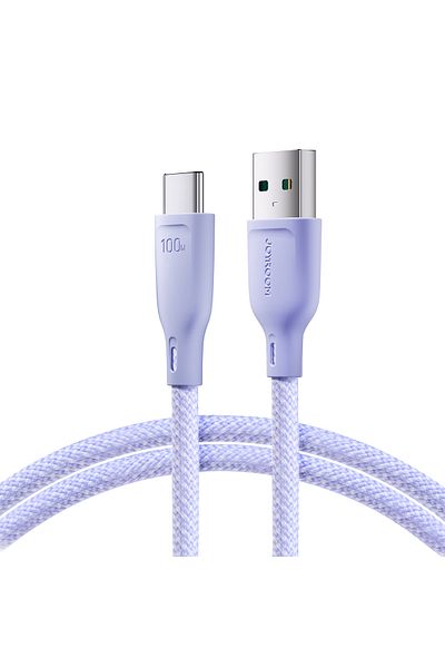 Joyroom Cablu de transfer rapid USB-A - USB-C 100W, serie multicoloră, violet, 1 m