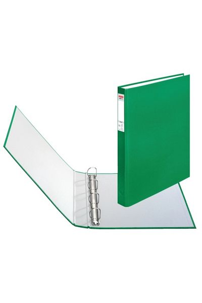 Herlitz Clasator cu inele, format A4, 4 inele, material carton, culoare verde