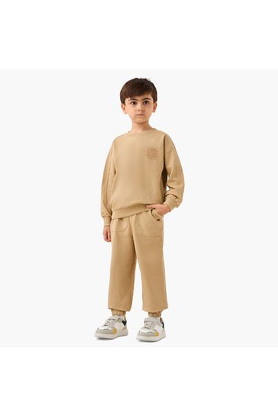 ELIGO Embroidered Sweatshirt and Joggers Set