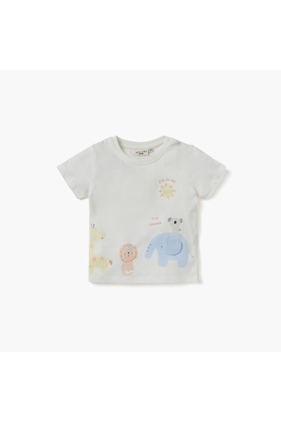 Juniors 3-Piece Animal Print T-shirt and Shorts Set