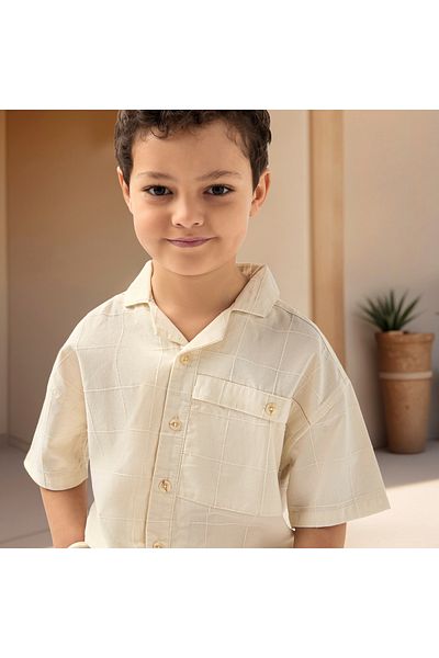 Juniors Checked Short Sleeves Shirt and Shorts Set