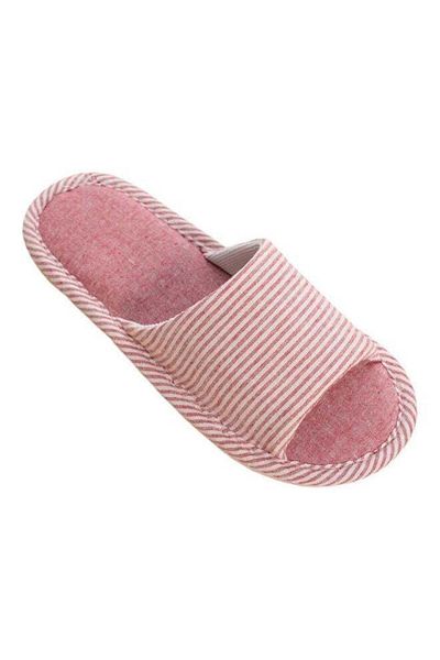 fun zone Joychic Striped Bedroom Slippers Pink