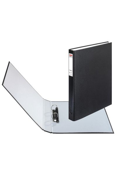 Herlitz Clasator cu inele, format A4, 2 inele, material carton, culoare negru