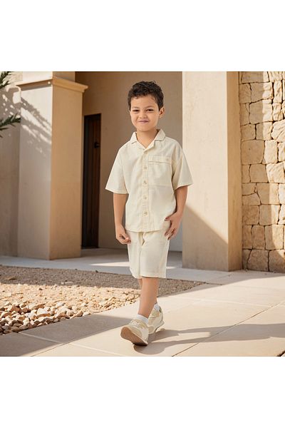 Juniors Checked Short Sleeves Shirt and Shorts Set